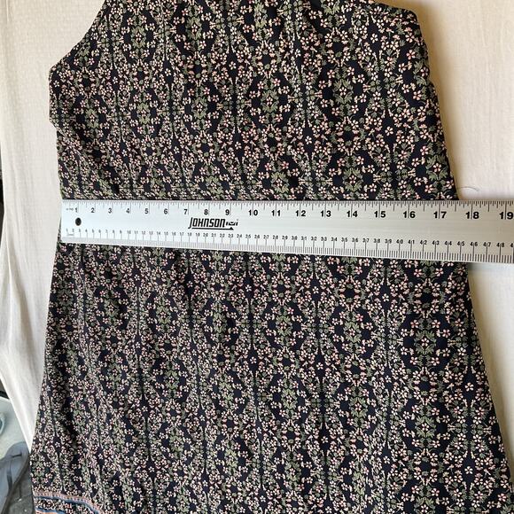 Paper Crane Women Dress L Navy Floral A-Line Sundress Sleeveless Knee Length - Picture 6 of 9